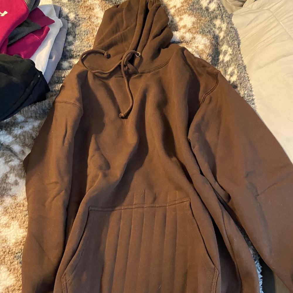 brown sweatshirt